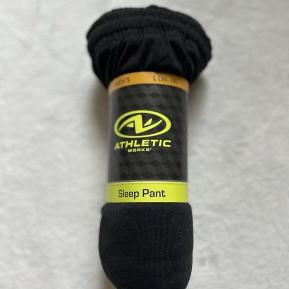 Athletic Works Mens Black Sleep Pant L 36-38 Soft Polyester Elastic Waist - Picture 4 of 6